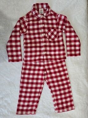 Draper James Red & White gingham check Pajama Set - Cozy Flannel